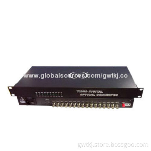 16 channel video + data +Ethernet optical transmitter and receiver